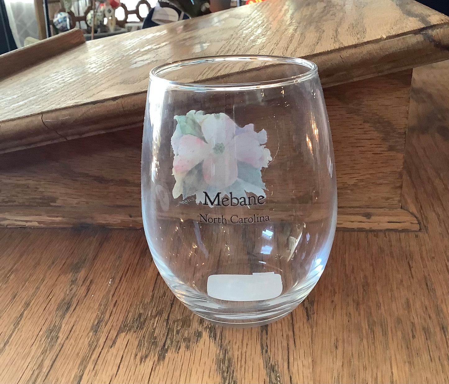 Mebane, North Carolina Dogwood Wine Glass