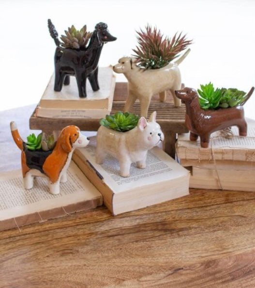 Ceramic Dog Succulent Planters