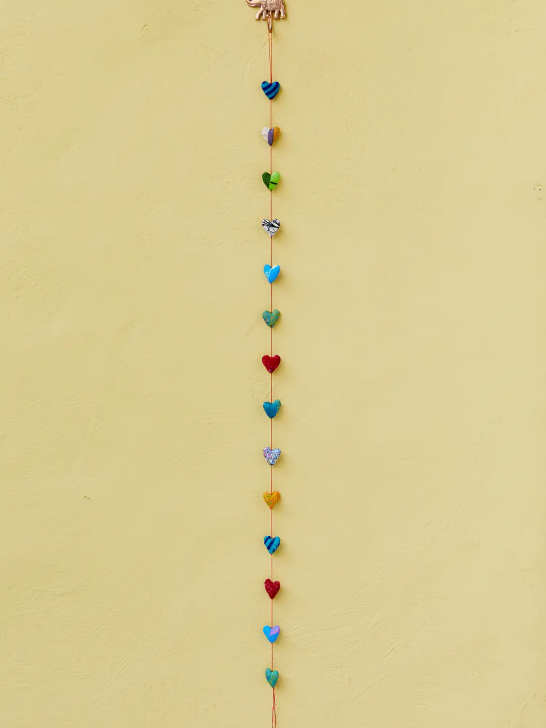 Recycled Sari Heart Garland